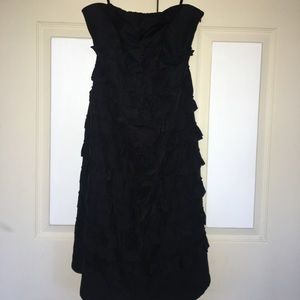 Black Gap ruffled strapless dress